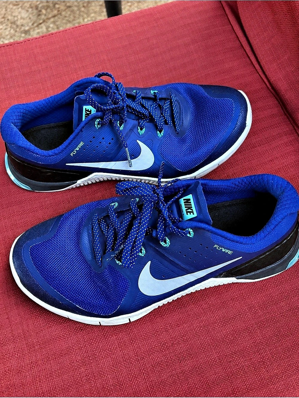 Nike Metcon 2 Men’s 8.5 Blue Teal Black Flywire Training Shoes